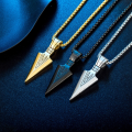 Arrow Necklace For Men Chain Long Pendant Jewelry Chain Punk Rock Gift - Chain. 