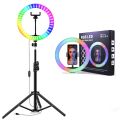 10" Rgb Led Soft Ring Light With Tripod Stand For Photography Makeup Youtube Video Shooting Selfie - Ring Light. 
