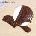 Unisex Sandalwood Comb Women Men Home Travel Wood Anti-Static Fine-Tooth Comb Wooden Handles Hair Comb. 