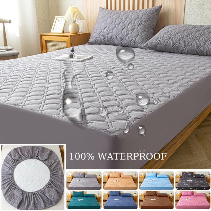 Waterproof Thicken Matter Cover Fitted Sheets Mattress Pad Protector Adjustable Bed Cover Anti-bacterial Bedspread 150/160x200cm
