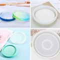 NANLIY- 4 Pack Round Silicone Coaster Molds,Clear Epoxy Molds for Casting with Resin,Concrete,Cement and Polymer Clay.