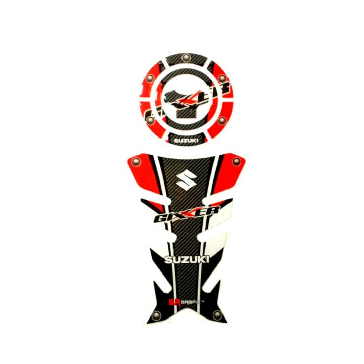 Motorcycle tank pad sticker for Gixxer or bike tank pad- Red
