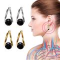 2Pcs Black Lymphvity Magne Therapy Germanium Earrings Copper Diamonded Lymphatic Drainage Earrings Ear Stud Efficient. 