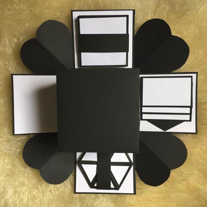 2 layer exploding box valentine, explosion box for girls, romantic box