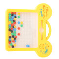 Magnetic Doodle Board, Reusable Magnetic Dots Drawing Board Educational with Magnetic Pen 12 Double Sided Insert Card for 3 Years Old and Above for Gifts. 