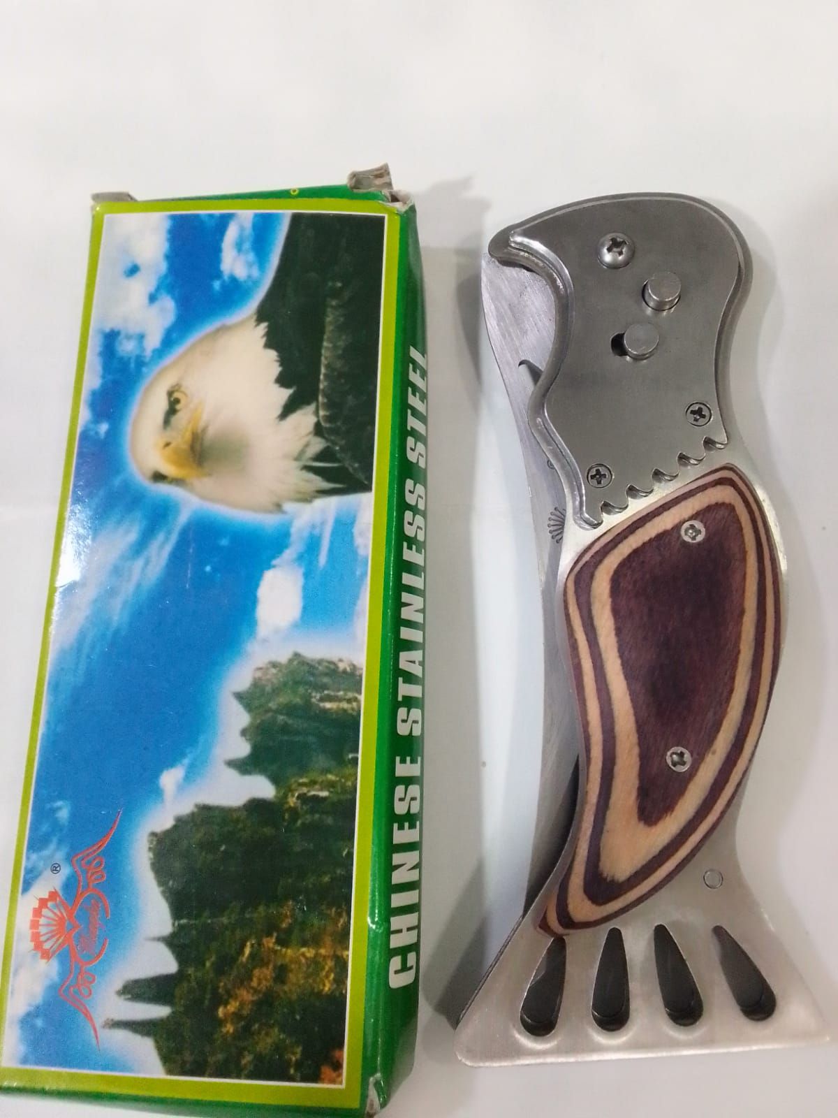 Wooden&Black Outdoor pocket fol--ding k--nife, self-de-fense survival k---nife, self-defe-nse sur-vival k---nife, multi-fu-nctional -hard Travel-Fruit Vegetable -(with Carabiner Hook)