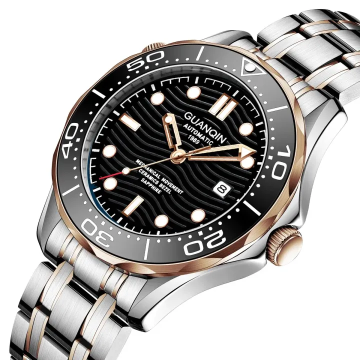GUANQIN%20Mechanical%20Luxury%20100M%20Waterproof%20Man%20watch%20Ceramics%20Bezel%20Luminous%20Sapphire%20glass%20Men's%20watches%20Stainless%20steel%20Watch%20-%20Image%205