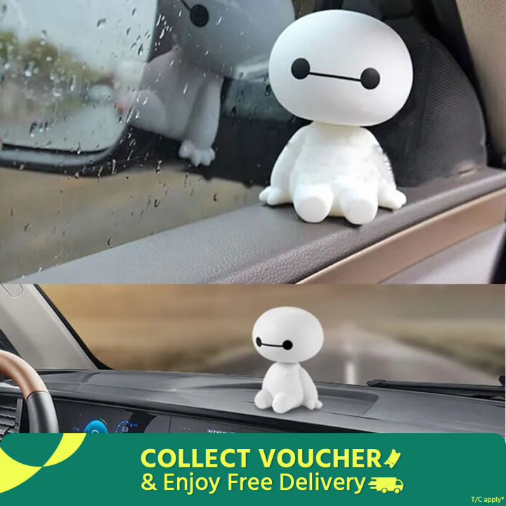 Cartoon Baymax Robot Shaking Head Figure Car Ornaments Auto Interior Decorations