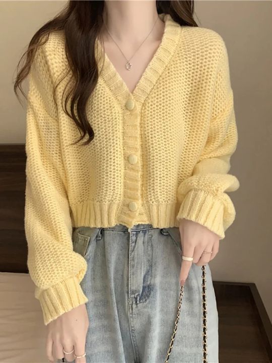 ITOOLIN%20Women%20Sweater%20Cardigan%20V-Neck%20Button%20Up%20Casual%20Knit%20Sweater%20Coat%20Sweet%20Cardigan%20Coat%20For%20Women%202023%20Autumn%20Winter%20-%20Image%206