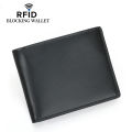 Cross-border new carbon fiber pattern anti-theft brush wallet wallet RFID short top leather men's wallet.