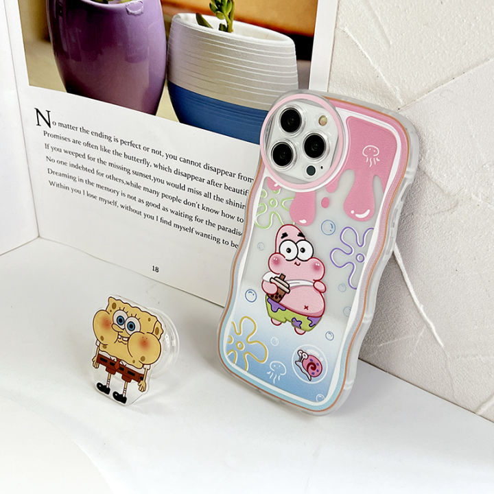 BILI%20for%20Vivo%20Y36%204G%205G%20/%20Y27%205G%20Back%20Cover%20With%20Free%20Ring%20Holder%20Spongebob%20Soft%20Transparent%20Colorful%20Wavy%20Phone%20Cases%20-%20Image%208