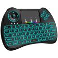 RGB Gaming Wireless Backlit Mini Keyboard With Touchpad - Black.