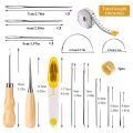 29 Pieces Leather Sewing Kit, Leather Sewing Upholstery Repair Kit with 8 Colors Sewing Thread, for Leather Sewing. 