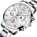 SHAARMS Men Watch Men Business Date Calendar Watches Fashion Stainless Steel Male Quartz Wrist Watches. 