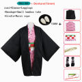 Anime Kamado Nezuko Cosplay Costume Kimono Devil Hunter Kamado Nezuko Costume Wig Womens Girls Kimono Uniform Clothes. 