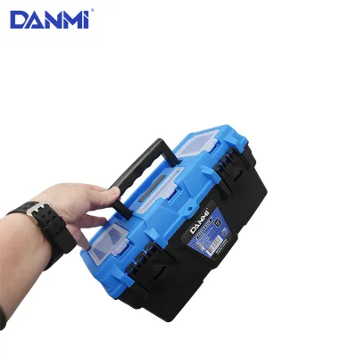 19"-inch%20Tool%20Box%20Plastic%20Tool%20Box%20with%20Tray%20and%20Organizers%20Includes%203%20Small%20Squares%20-%20Image%202