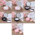 7 Style Portable Plastic Powder Box Empty Loose Powder Pot With Sieve Mirror Cosmetic Sifter Loose Jar Travel Makeup Container.