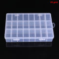 Clear Jewelry Box 24 Grids Plastic Bead Storage Container Earrings Organizer. 