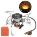 Foldable Camping Gas Stove Windproof Piezo Ignition Backpacking Stove Outdoor Portable Cooking Stove. 