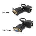 1PC VGA Extender Male/Female to RJ45 Ethernet Female LAN CAT5 CAT6 Network Cable Adapter. 