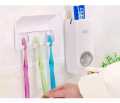 Bathroom Accessories Set Toothbrush Holder Automatic Toothpaste Dispenser Tooth Brush Holder Wall Mount Organizer Storage Rack. 
