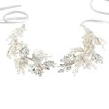 Women Silver Leaf Rhinestones Heabdand Wedding Hair Jewelry Bridal Hair Accessories for Bride Women.