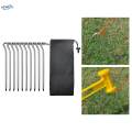 10Pcs Tent Stakes Pegs, Metal Camping Tent Nails Stake with Hooks, Ground Pins Stakes Ground Stakes Garden Stakes for Garden Travel Pitching , Bag. 