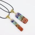 Retro Reiki Healing Energy Crystal Pendant Natural Stone for Yoga Meditation Spiritual 7 Chakra Jewelry Neckalce Amulet Orgonite. 