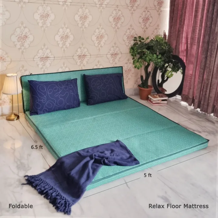 Relax%20Floor%20Mattress-%20Green%20Wave%20Double%20Sleeping%20Mattress%20-%20Image%202