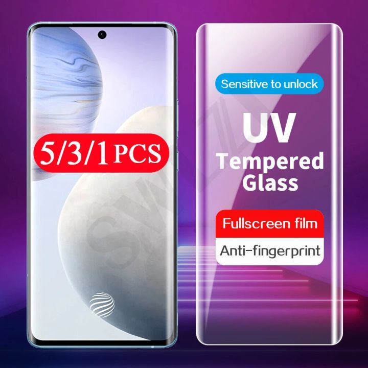 Uv Tempered Glass Vivo X60 Pro Plus Screen Protector 5-1Pcs Full