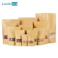 Resealable Kraft Paper Zipper Bags for Nuts Coffee Bean Snacks Tea Gift Transparent Window Waterproof Heat Seal Food Storage Bag.