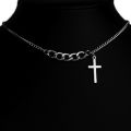 White Alloy Cross Necklace Pendants Necklaces Women Choker Jewelry Gifts.