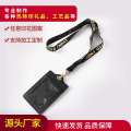 Real hot pressed work ID rope chest card holder, hanging tag leather case. 