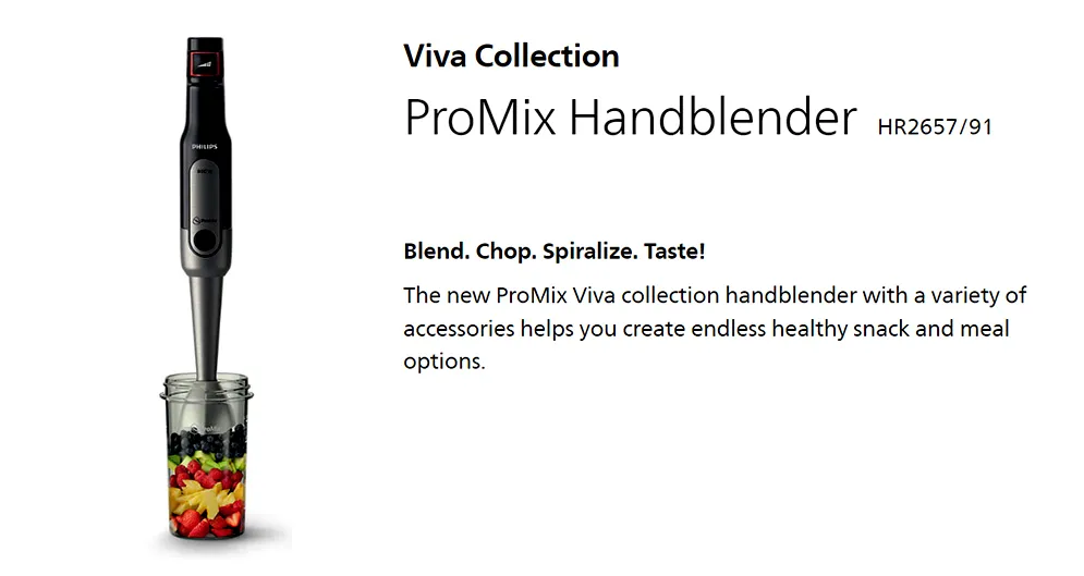 Philips ProMix Hand Blender Viva Collection HR2657/91 9
