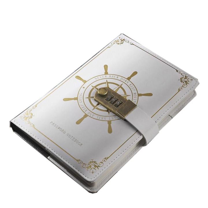 Secure%20Notebook%20Sailor's%20Voyage%20Password%20Notebook%20Leather%20Cover%20Password-locked%20Locked%20Diary%20book%20A5%20Size%20Thick%20Pages%20Password%20-%20Image%203