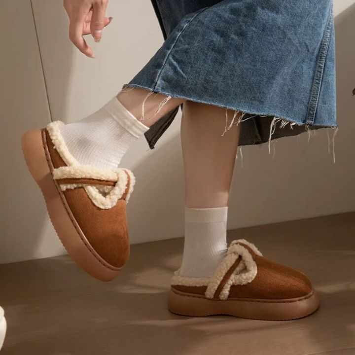 2024%20New%20Fur%20Slippers%20Women%20Winter%20Plush%20Boots%20Slides%20Luxury%20Slip%20On%20Platform%20Slides%20Female%20Thick%20Sole%20Design%20Cotton%20Home%20Shoes%20-%20Image%203