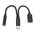 2X 2 in 1 Type C Headphone Adapter USB C Splitter Jack AUX Audio Charging Converter for. 