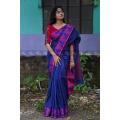 LEAF designed block printed pure suti saree for women -Japani Silk Saree. 