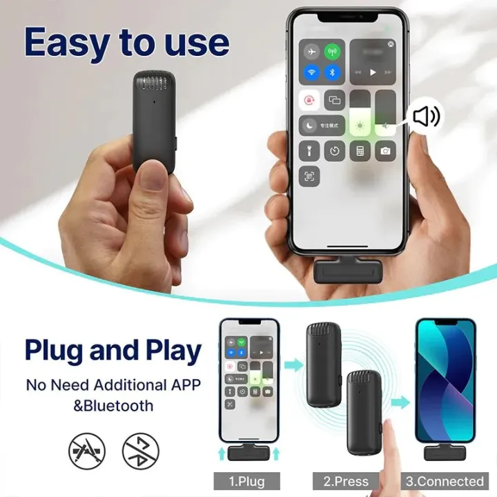 Wireless%20Lavalier%20Microphone%20Ulanji%20J12%20for%20Video%20Recording%20Compatible%20with%20iPhone%20iPad,%20Mini%20Phone%20Clip-on%20Lapel%20Mic%20for%20YouTube%20Podcast%20Zoom%20Interview%20Vlog,%203%20Levels%20Noise%20Reduction%20(No%20Need%20App/Bluetooth)%20-%20Image%207