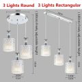 【Toy life hall】OIMG Heads Modern Crystal Petal Ceiling Light Led Pendant Lamp Dining Room Living Room Chandeliers E27 Bulb. 