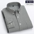 Luxury hight-qulity100% Cotton Full plain shirt slim fit formal shirts for men soft plaid tops sligle pocket Office clothes.