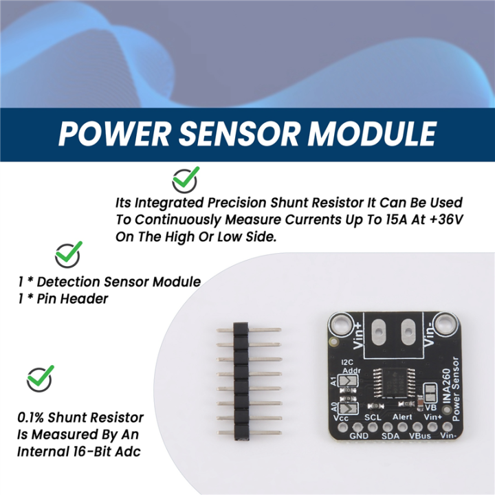 Ina620 Module INA260 Detection Sensor Module Voltage Current Power Sensor Module ...