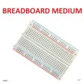 400 Point Breadboard Medium Size Solderless WHITE Prototyping Test Circuit Board Plug-In 400 Tie Points Pin For Arduino Project Board. 