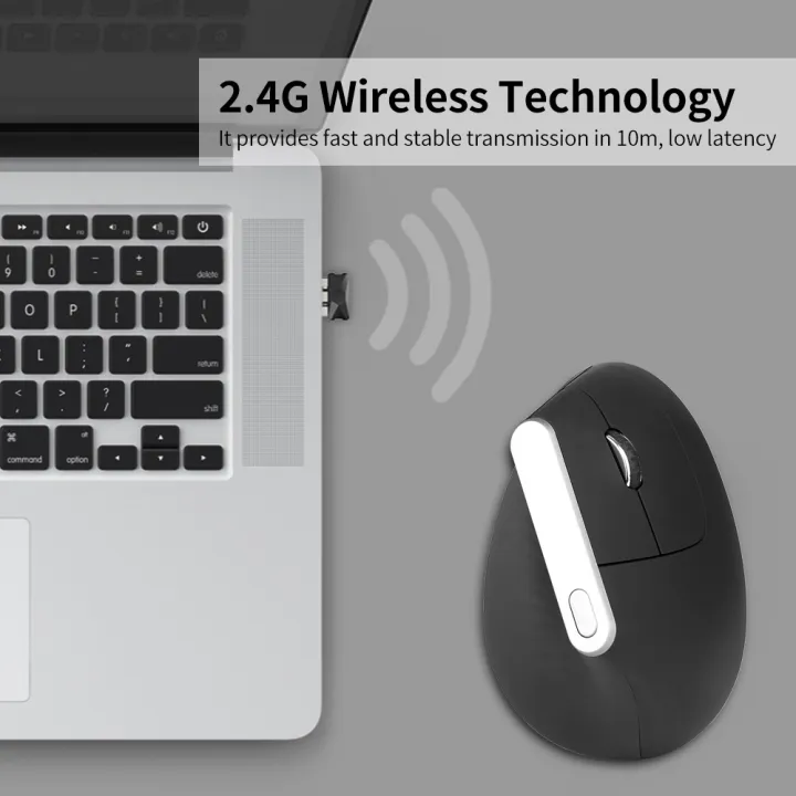 HXSJ%202.4G%20%20Optical%20Mouse%20Vertical%20Mouse%206%20Keys%20Ergonomic%20Mice%20With%203-Gear%20Adjustable%20Dpi%20For%20Pc%20Lapt-op%20Black%20-%20Image%203