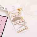 Hair Clip Set for Women-Luxury Fashion Korean Customized Vintage Alloy Pearl Hair Clips Bow Head Wedding Party Side Clip Use For All Type Of Hair. 