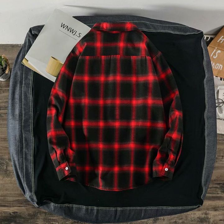 Autumn%20Hong%20Kong%20style%20ins%20plaid%20shirt%20tide%20men's%20long%20sleeve%20Korean%20version%20trend%20handsome%20top%20casual%20couple%20shirt%20jacket%20-%20Image%203