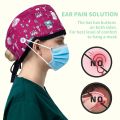 Operating Room Doctor Cap Medical Hats 100%Cotton Pet Hospital Scrub Cap Cartoon Print Female Lab Hat Health Service Nursing Cap. 