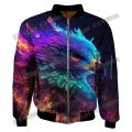 Winter Fashion Men's Bomber Jacket Animal Phoenix Retro Pattern 3D Printed Warm Thick zipper Jacket Unisex Casual Coat FY24. 