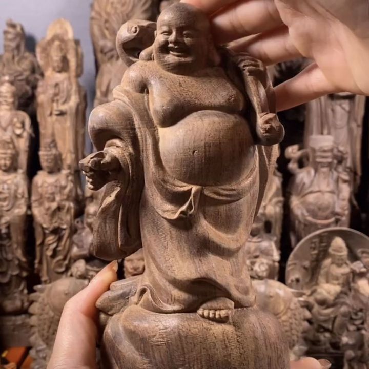 Agarwood%20Maitreya%20Ornaments%20Wood%20Carving%20Crafts%20Rosewood%20Ornaments%20Office%20Feng%20Shui%20Gift%20White%20Kyara%20Cabinet%20Decoration%20-%20Image%203
