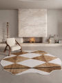 Irregular Living Room Large Area Carpet Modern Minimalist Bedroom Carpet Beige Brown Geometric Pattern Rugs Non-slip Balcony Rug. 